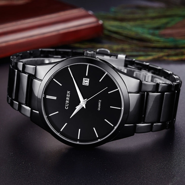 CURREN 8106 Mode Business Kalender Wasserdichte Vollstahl Quarzuhr, schwarzes Gehäuse schwarzes Zifferblatt, weißes Gehäuse schwarzes Zifferblatt, schwarzes Gehäuse weißes Zifferblatt, weißes Gehäuse weißes Zifferblatt