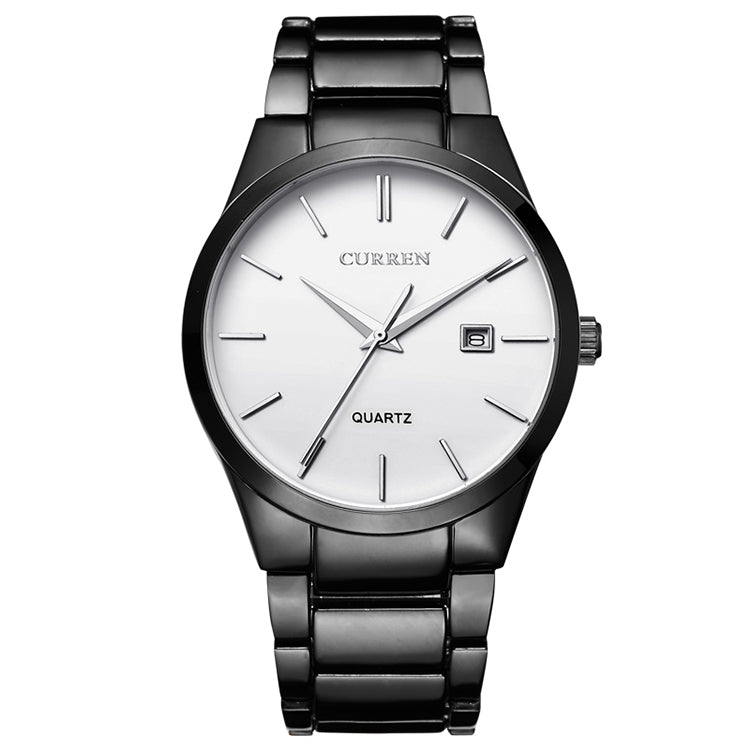 CURREN 8106 Mode Business Kalender Wasserdichte Vollstahl Quarzuhr, schwarzes Gehäuse schwarzes Zifferblatt, weißes Gehäuse schwarzes Zifferblatt, schwarzes Gehäuse weißes Zifferblatt, weißes Gehäuse weißes Zifferblatt