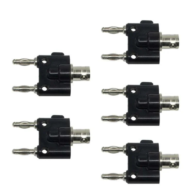 5 Stück BNC-Buchse auf Doppel-Bananenstecker-Adapterstecker, BNC-Buchse auf Doppel-Bananenstecker
