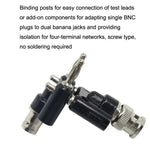 5 Stück BNC-Buchse auf Doppel-Bananenstecker-Adapterstecker, BNC-Buchse auf Doppel-Bananenstecker