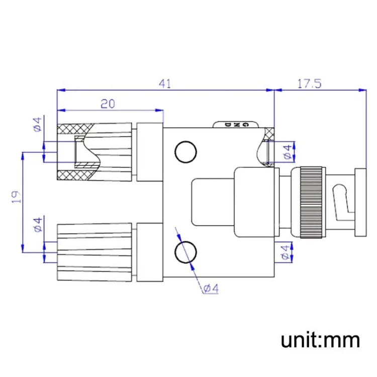 5 Stück BNC-Stecker auf zwei Bananenbuchsen HF-Adapter, BNC-Stecker auf zwei Bananenbuchsen