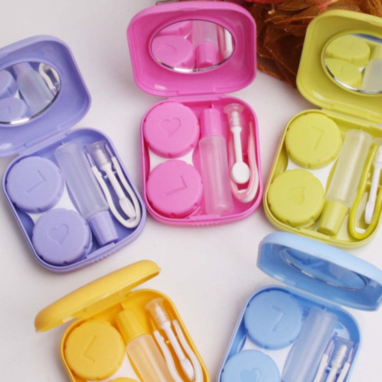5 Stück/Set Mini quadratisches Kontaktlinsen-Etui aus Kunststoff mit Spiegel