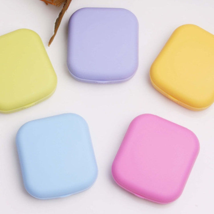 5 Stück/Set Mini quadratisches Kontaktlinsen-Etui aus Kunststoff mit Spiegel