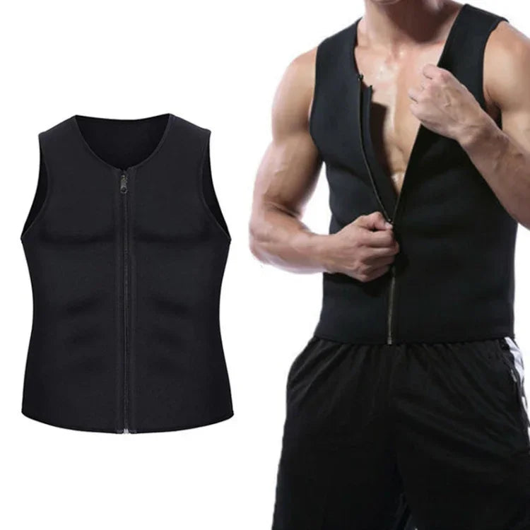 Herren-Reißverschluss-Weste, Bauch-Korsett, Fitnesskleidung, S, L, XL, XXL, XXXL, M
