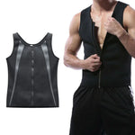 Herren-Reißverschluss-Weste, Bauch-Korsett, Fitnesskleidung, S, L, XL, XXL, XXXL, M