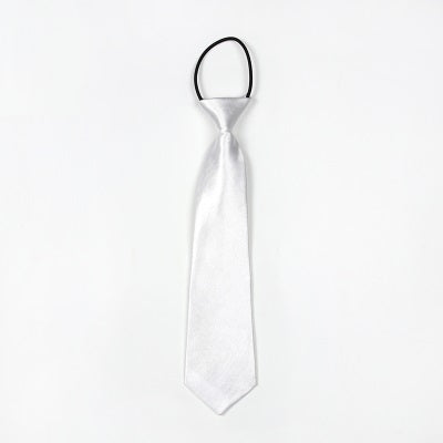 Solid Color Casual Rubber Band Lazy Tie for Children, White, Black, Orange, Wine red, Pink, Blue, Rose Red, Fluorescent Green, Dark Grey, Navy Blue, Dark Purple, Red, Champagne, Silver, Purple, Yellow, Light Navy, ArmyGreen, Lake Blue, Light Champagne ...