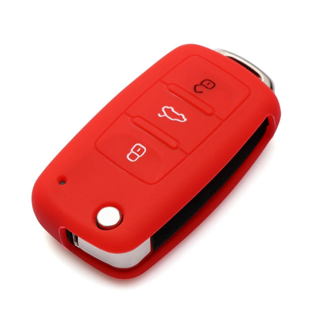 2 PCS Silicone Car Key Cover Case for Volkswagen Golf, Blue, Dark Blue, Pink, Green, Black, Orange, Purple, Red, White, Yellow