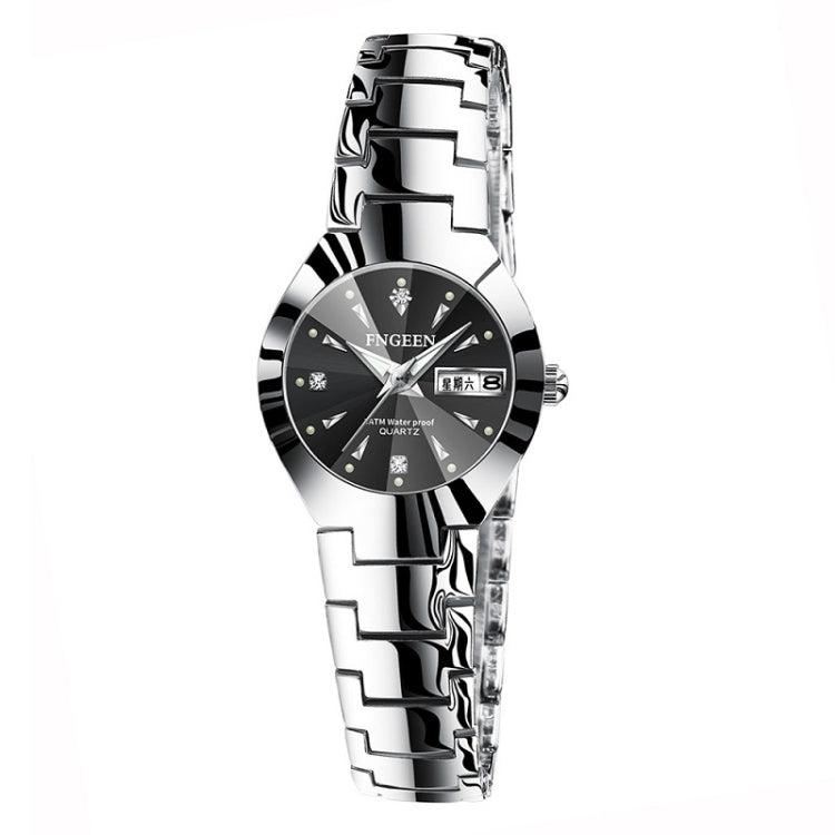 FNGEEN 5808 Damen Mode Stahlarmband Quarzuhr Paaruhr, braunes Stahl Kaffee Zifferblatt, schwarzes Stahl schwarzes Zifferblatt, Edelstahl weißes Zifferblatt, weißer Stahl schwarzes Zifferblatt, Edelstahl blaues Zifferblatt