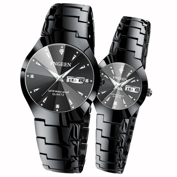 FNGEEN 5808 Damen Mode Stahlarmband Quarzuhr Paaruhr, braunes Stahl Kaffee Zifferblatt, schwarzes Stahl schwarzes Zifferblatt, Edelstahl weißes Zifferblatt, weißer Stahl schwarzes Zifferblatt, Edelstahl blaues Zifferblatt