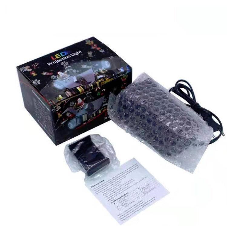 8W LED-Bühnenbeleuchtung, Weihnachtsschneeflockenmuster-Projektionslampe, Effektlaserlicht, US-Stecker, EU-Stecker