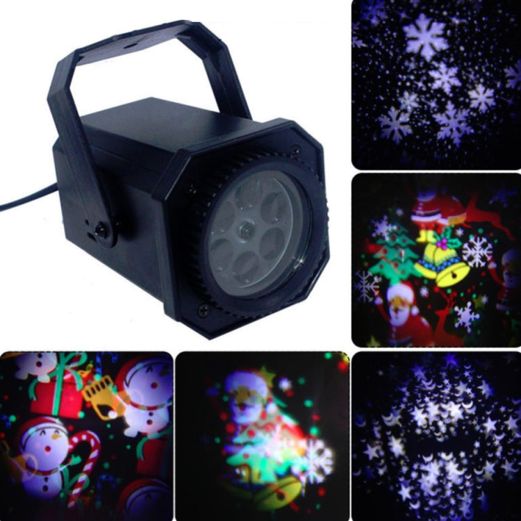8W LED-Bühnenbeleuchtung, Weihnachtsschneeflockenmuster-Projektionslampe, Effektlaserlicht, US-Stecker, EU-Stecker