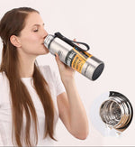 Outdoor Thermoskanne, tragbare Isolierflasche mit großem Fassungsvermögen, 500 ml, 750 ml, 1000 ml, 1500 ml