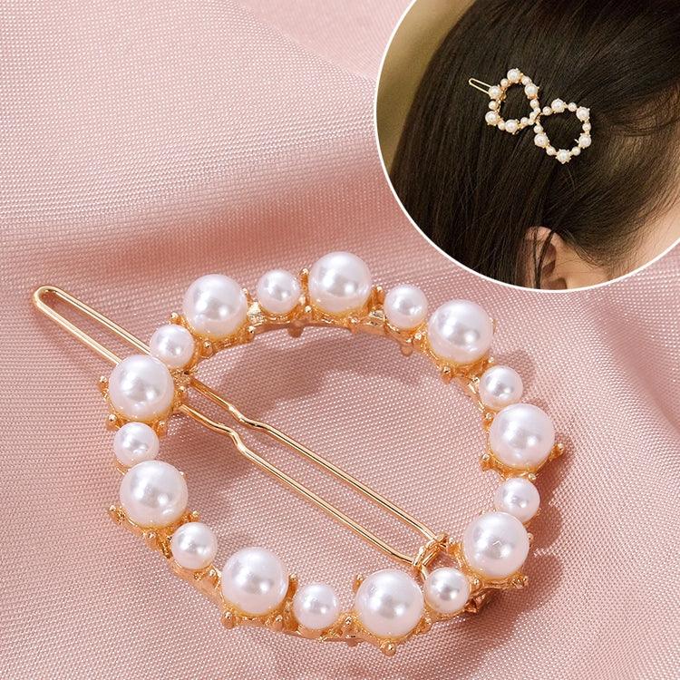 Geometrische, unregelmäßige Perlenhaarspangen, zarter Haarclip für Mädchen