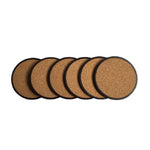 Home Daily Wood Runde Korkuntersetzer PP-Untersetzerhalter, 6 Untersetzer