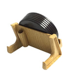 Home Daily Wood Runde Korkuntersetzer PP-Untersetzerhalter, 6 Untersetzer