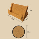 Home Daily Wood Runde Korkuntersetzer PP-Untersetzerhalter, 6 Untersetzer
