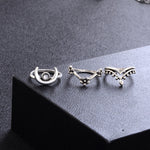 14 STK/Set Punk Vintage Hohl Geschnitzte Diamant Tropfen Blumen Mond Ring Set