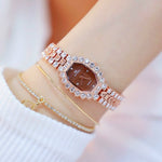 BS beesister FA1581 Damen Achteckiges Zifferblatt Diamantbeschichtetes Strassarmband Quarzuhr