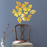 2er-Set Blumenmuster Wandaufkleber Wohnkultur 3D Wandtattoo Kunst DIY Spiegel Wandaufkleber Wohnzimmer Dekoration