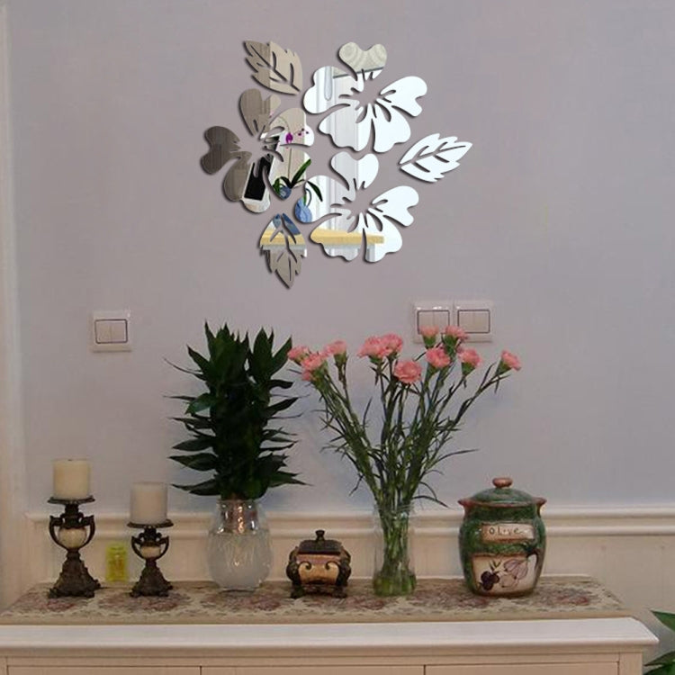 2er-Set Blumenmuster Wandaufkleber Wohnkultur 3D Wandtattoo Kunst DIY Spiegel Wandaufkleber Wohnzimmer Dekoration