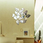 2er-Set Blumenmuster Wandaufkleber Wohnkultur 3D Wandtattoo Kunst DIY Spiegel Wandaufkleber Wohnzimmer Dekoration