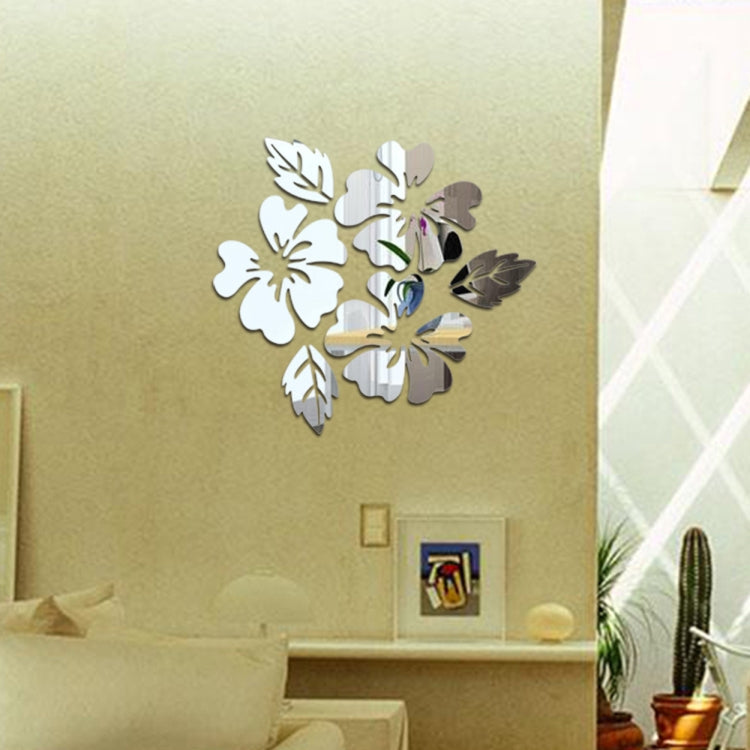 2er-Set Blumenmuster Wandaufkleber Wohnkultur 3D Wandtattoo Kunst DIY Spiegel Wandaufkleber Wohnzimmer Dekoration