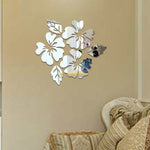 2er-Set Blumenmuster Wandaufkleber Wohnkultur 3D Wandtattoo Kunst DIY Spiegel Wandaufkleber Wohnzimmer Dekoration