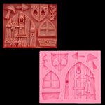 2 STÜCK Cartoon Haus Holzfenster Form Silikon Bonbonform Märchen Kuchen Dekorationswerkzeug, Haus Holzfenster Form