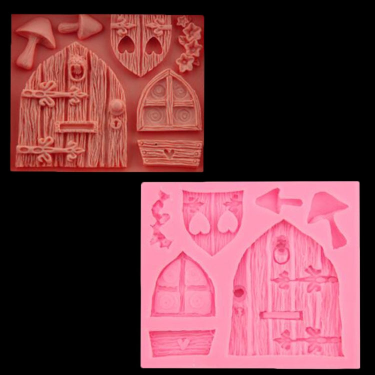 2 STÜCK Cartoon Haus Holzfenster Form Silikon Bonbonform Märchen Kuchen Dekorationswerkzeug, Haus Holzfenster Form