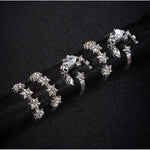 5 STK/Set Vintage Damen Stern Mond Verstellbares Ring-Set