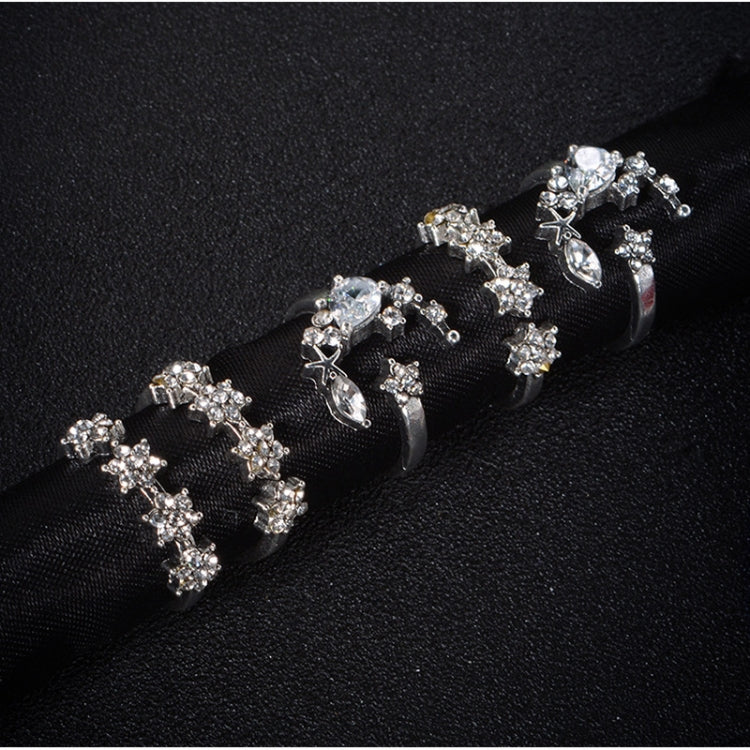 5 STK/Set Vintage Damen Stern Mond Verstellbares Ring-Set