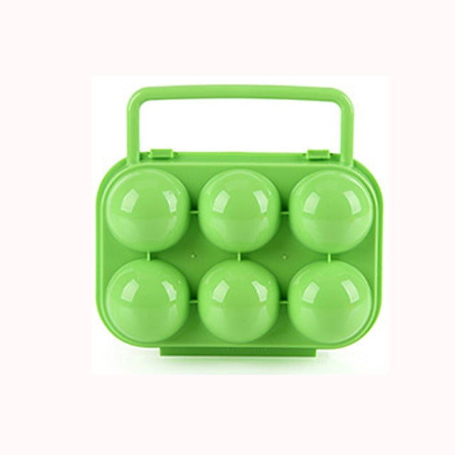 Tragbarer Griff 6 Eier Plastikbehälter Eieraufbewahrungsbox Etui, 6 Eier Grün, 6 Eier Orange, 6 Eier Blau