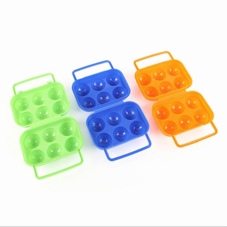 Tragbarer Griff 6 Eier Plastikbehälter Eieraufbewahrungsbox Etui, 6 Eier Grün, 6 Eier Orange, 6 Eier Blau