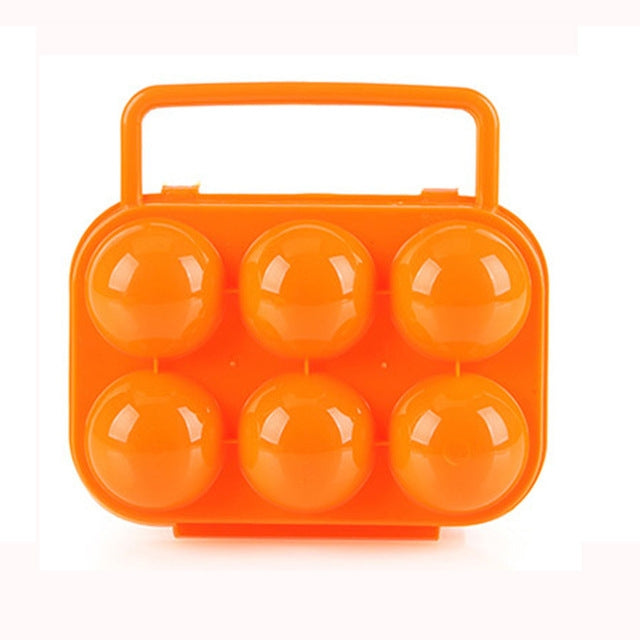 Tragbarer Griff 6 Eier Plastikbehälter Eieraufbewahrungsbox Etui, 6 Eier Grün, 6 Eier Orange, 6 Eier Blau