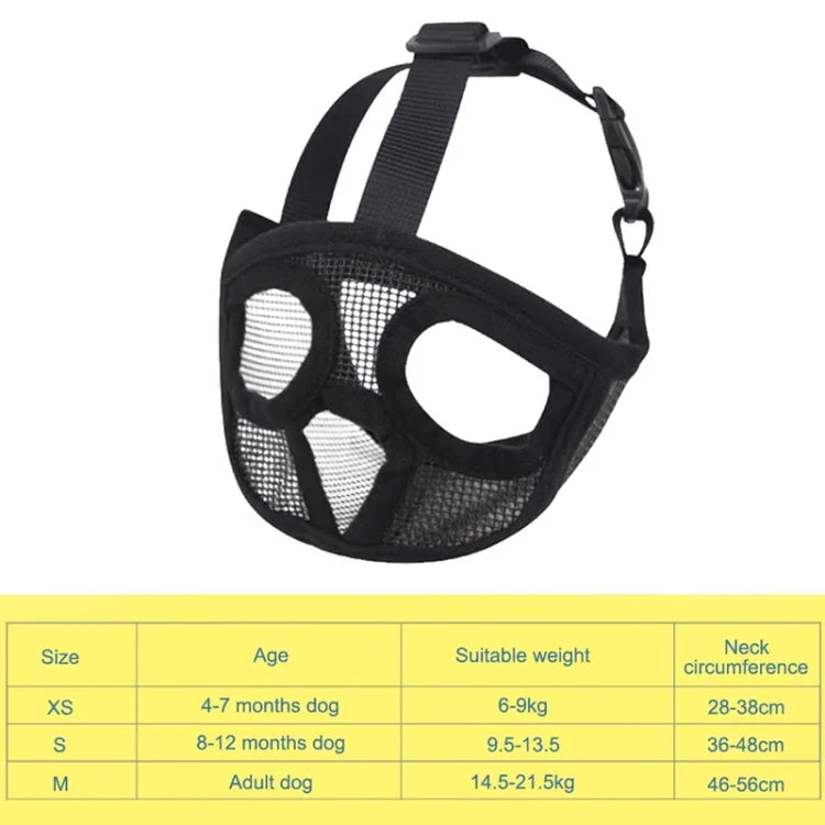 Mundschutzmaske für Bulldoggen, Vollnetz-Version, Größen: XXS, XS, S, M, L