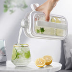 2-in-1 Runde Eiswürfelform, tragbare Eiskugelbereiter-Flasche mit Deckel, Weiß, 17 Gitter