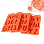 A-Z 3er-Set Buchstaben-Eiswürfelform aus Silikon, 3-in-1-Buchstabenform (Orange)