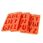 A-Z 3er-Set Buchstaben-Eiswürfelform aus Silikon, 3-in-1-Buchstabenform (Orange)