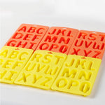 A-Z 3er-Set Buchstaben-Eiswürfelform aus Silikon, 3-in-1-Buchstabenform (Orange)