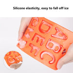 A-Z 3er-Set Buchstaben-Eiswürfelform aus Silikon, 3-in-1-Buchstabenform (Orange)