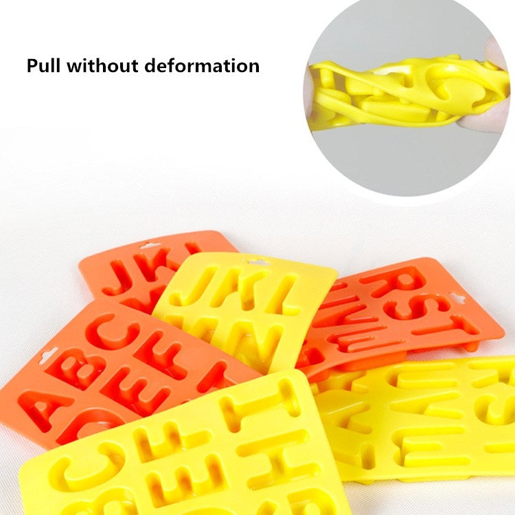 A-Z 3er-Set Buchstaben-Eiswürfelform aus Silikon, 3-in-1-Buchstabenform (Orange)