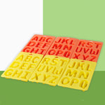A-Z 3er-Set Buchstaben-Eiswürfelform aus Silikon, 3-in-1-Buchstabenform (Orange)