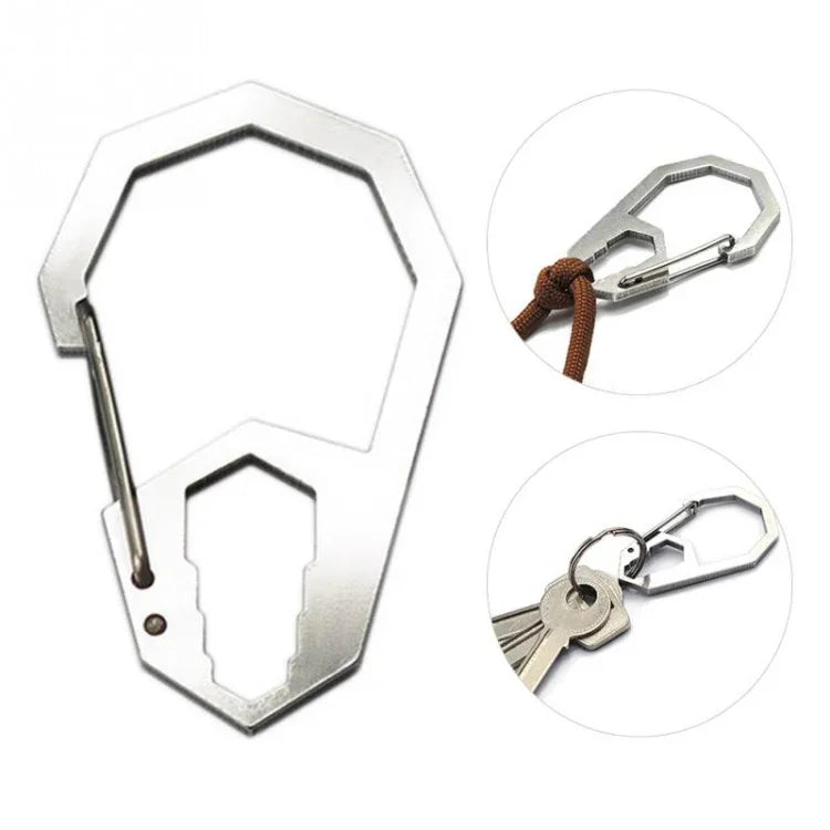 EDC Outdoor Camping Werkzeug Außensechskant-Schraubenschlüssel Karabiner Edelstahl Kletterschnalle Multifunktions-Schlüsselanhänger Hängeschnalle