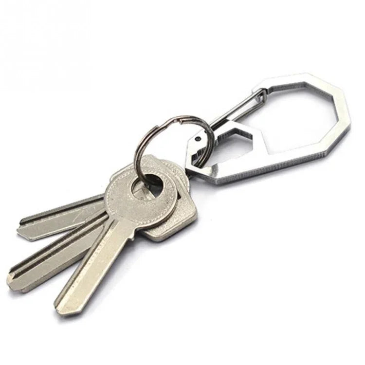 EDC Outdoor Camping Werkzeug Außensechskant-Schraubenschlüssel Karabiner Edelstahl Kletterschnalle Multifunktions-Schlüsselanhänger Hängeschnalle