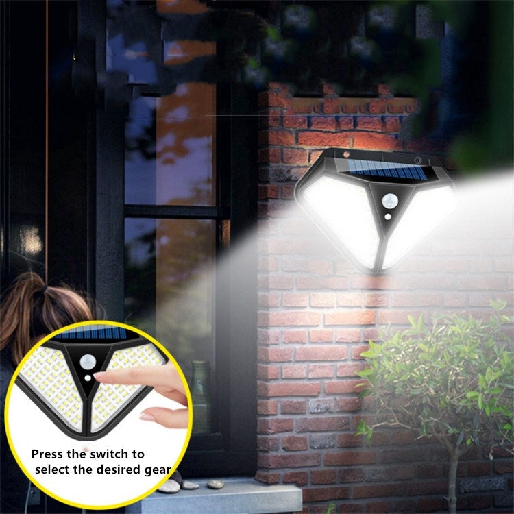 Solar-Wandleuchte, Körperinduktion, Gartenleuchte, Villa, wasserdicht, Außenbeleuchtung, Straßenlampe, 102 LED