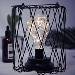 Minimalistische Kupferlampe Schlafzimmer Heim Schmiedeeiserne Tischlampe, Tragbar, 7-Wort, USB