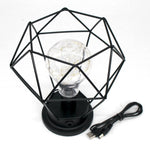Minimalistische Kupferlampe Schlafzimmer Heim Schmiedeeiserne Tischlampe, Tragbar, 7-Wort, USB