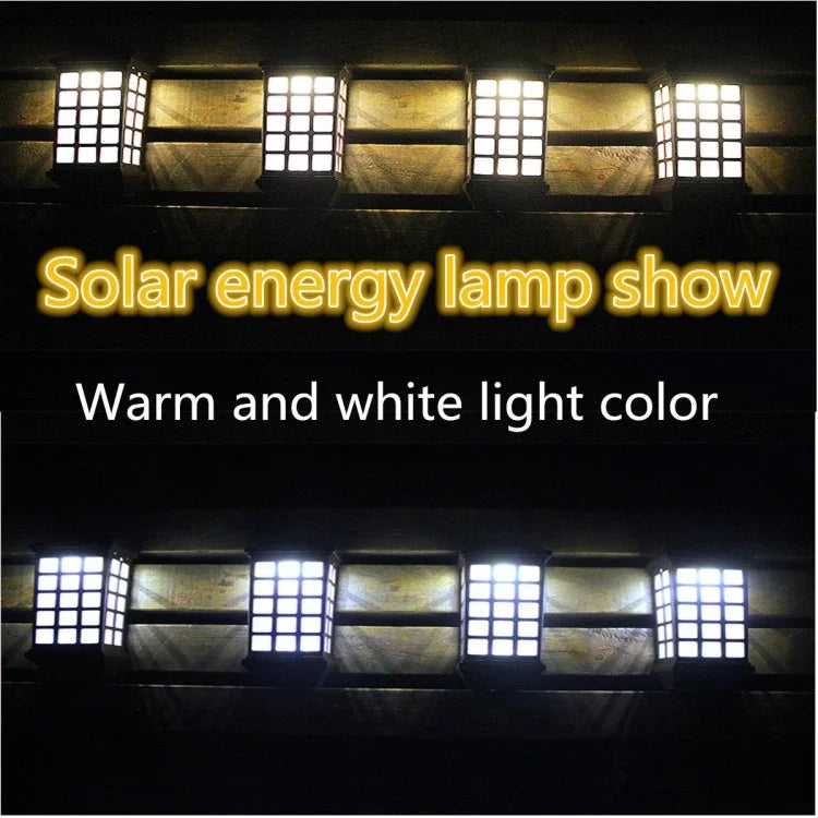 Verlängerte Solar-Wandleuchte für den Außenbereich, IP65 Wasserdicht, Hof, Garten, Villa, Wand, Zaun, Treppenlicht, Weißlicht, Warmweiß