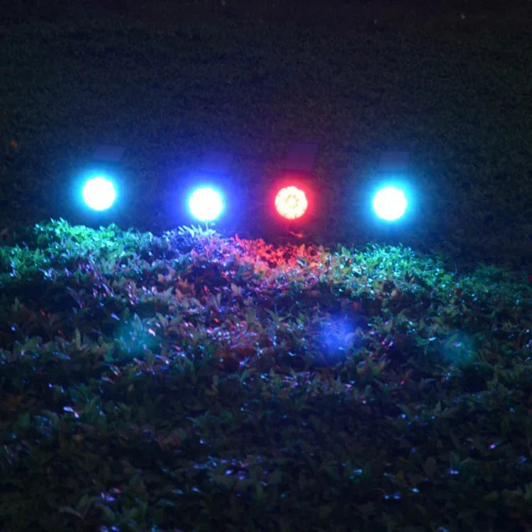 9 LEDs Solar Gartenleuchten LED Außen Garten Verstellbare IP65 Wasserdichte Leuchte, Farbwechsel, Warmweiß + Weißlicht