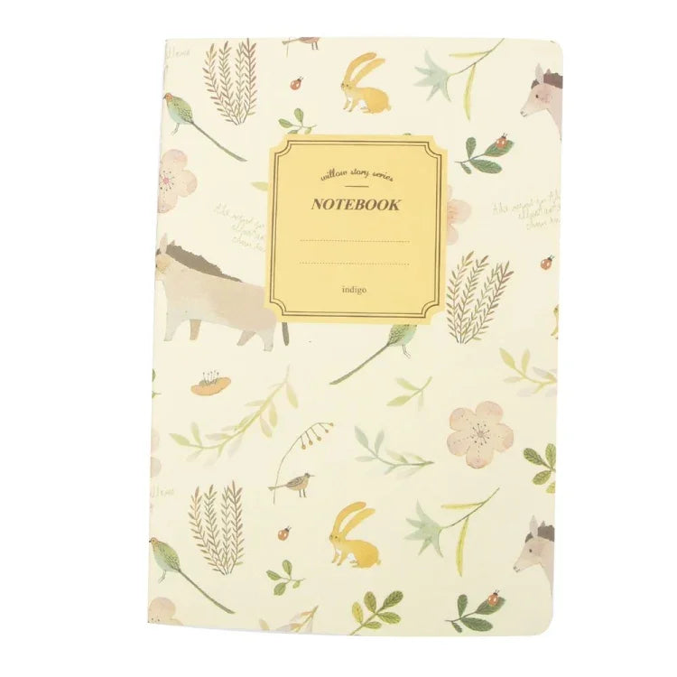 G12G108 Kawaii Niedlich Natur Blumen Vögel Tier Notizbuch Malerei Tagebuch Buch Journal Aufzeichnungen Büro Schulbedarf, zufällige Farblieferung, G12G108